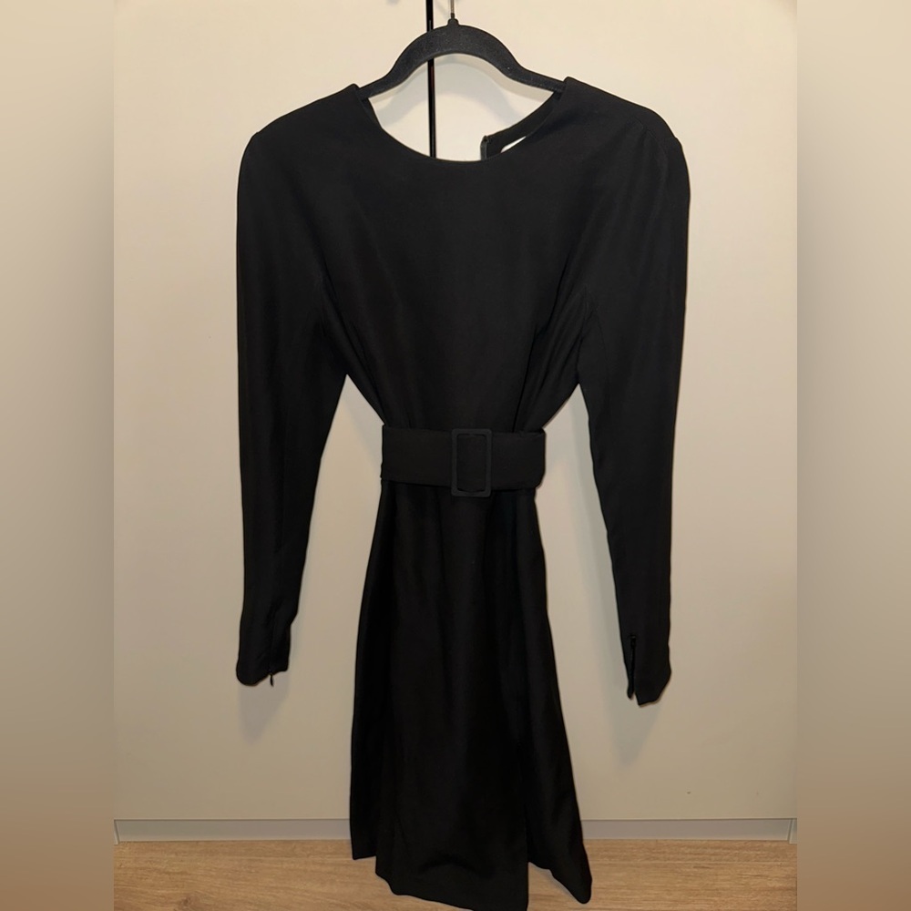 3.1 Phillip Lim Black Belted Dress with a slit size 6